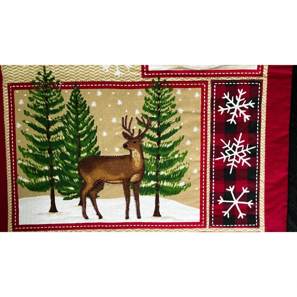 St Nicholas Square Christmas Table Runner Warm Wishes Red Truck Snowman 13x35